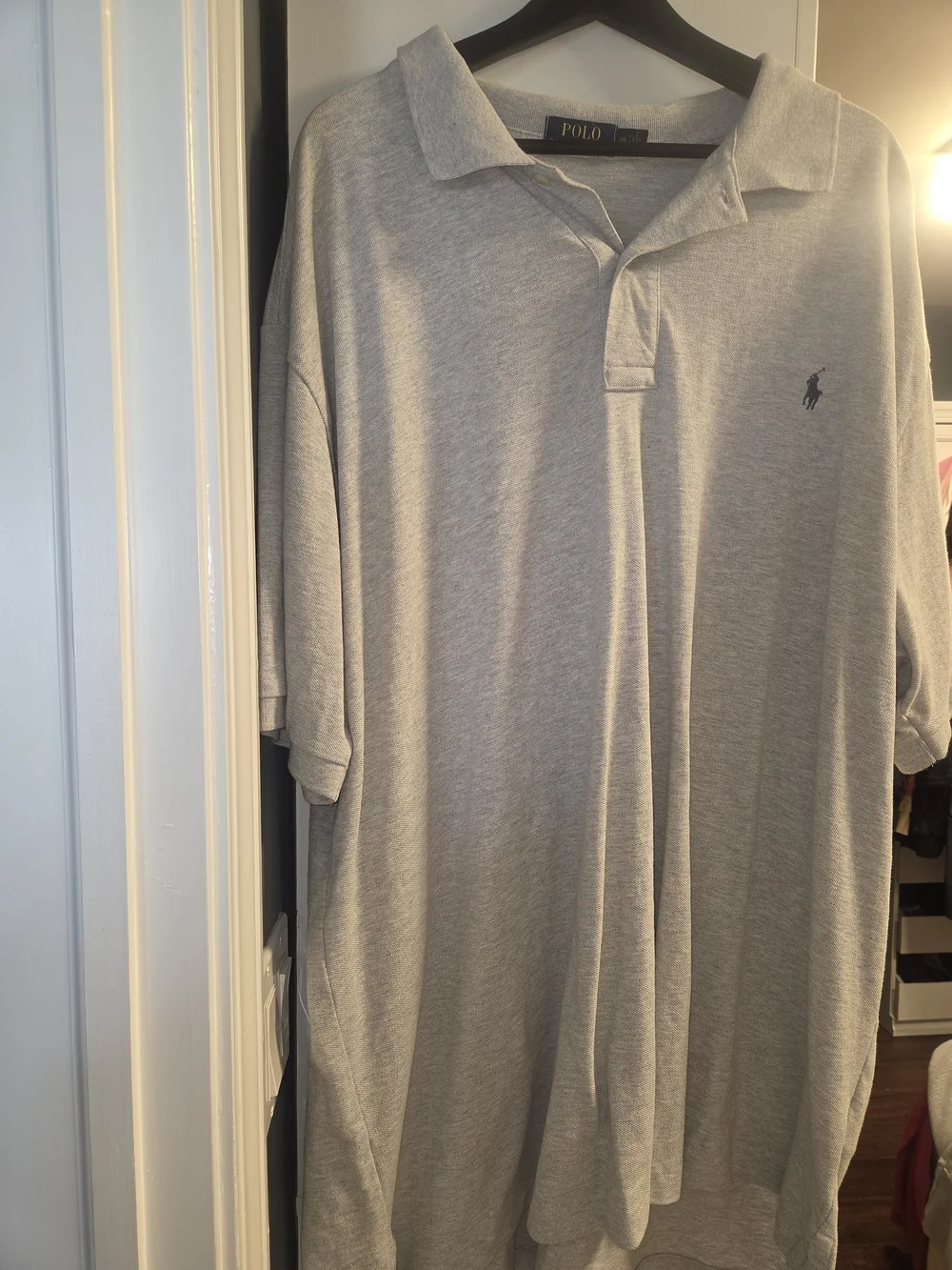 Ralph Lauren Men's Heather Gray Polo with Navy Pony